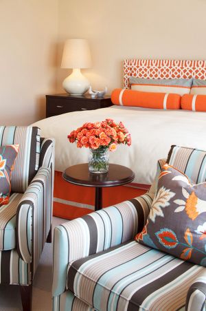 Orange and Blue Bedroom Artistic Designs for Living via the Lennoxx.jpg